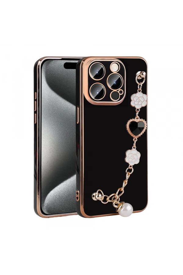 Apple iPhone 15 Pro Max Kılıf El Tutamaçlı Kamera Korumalı Zore Taka Silikon Kapak