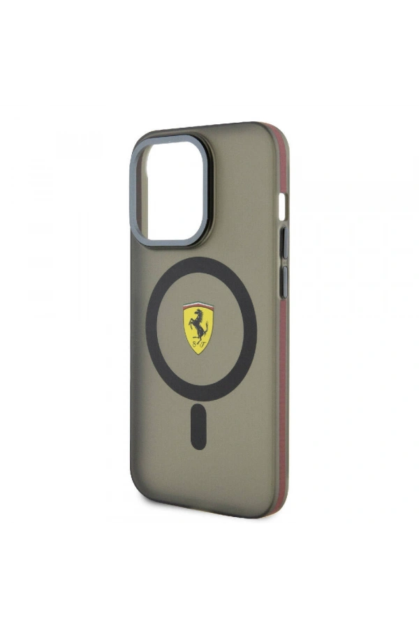 Apple iPhone 15 Pro Max Kılıf Ferrari Orjinal Lisanslı M-safe Şarj Özellikli Kontrast Bumper Kapak