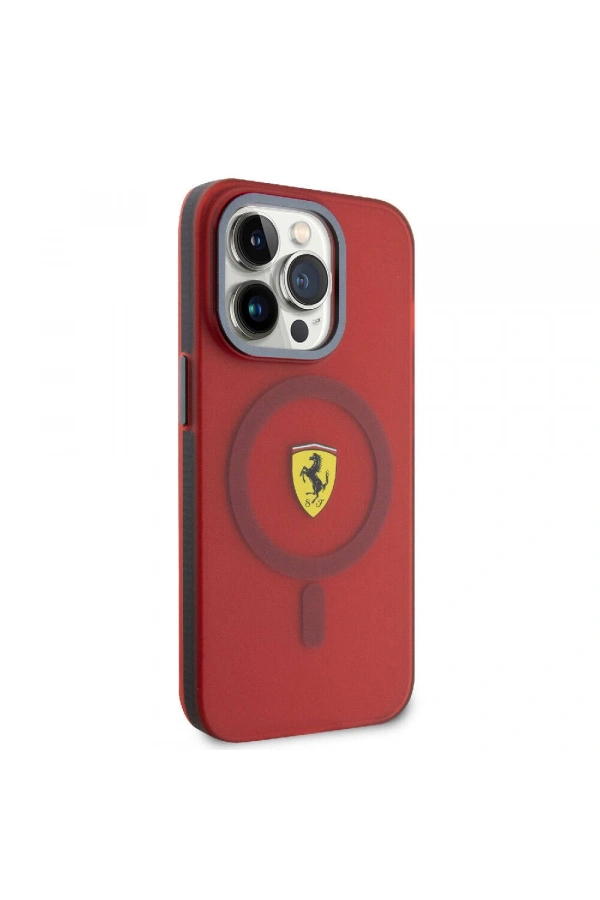 Apple iPhone 15 Pro Max Kılıf Ferrari Orjinal Lisanslı M-safe Şarj Özellikli Kontrast Bumper Kapak