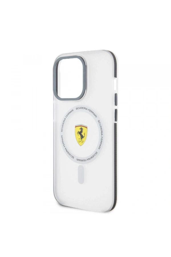 Apple iPhone 15 Pro Max Kılıf Ferrari Orjinal Lisanslı M-safe Şarj Özellikli Kontrast Bumper SF Ring Kapak