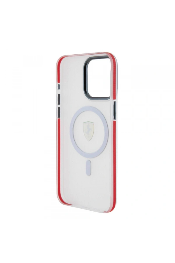Apple iPhone 15 Pro Max Kılıf Ferrari Orjinal Lisanslı M-safe Şarj Özellikli Kontrast Bumper SF Ring Kapak
