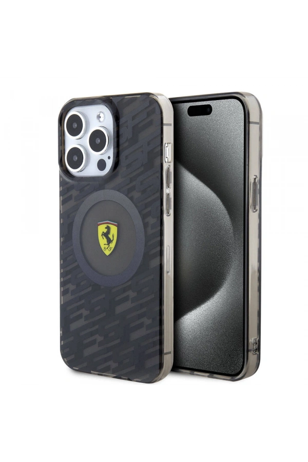 Apple iPhone 15 Pro Max Kılıf Ferrari Orjinal Lisanslı M-safe Şarj Özellikli Multi SF Kapak