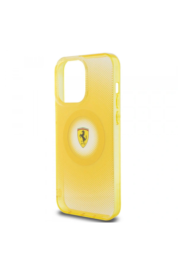Apple iPhone 15 Pro Max Kılıf Ferrari Orjinal Lisanslı M-safe Şarj Özellikli Parçalanan Noktalar Desenli Kapak