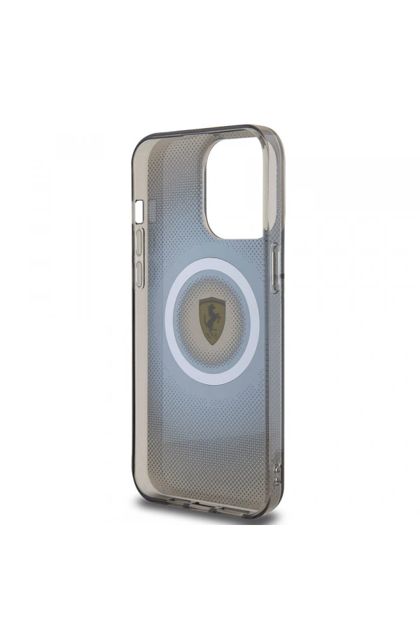 Apple iPhone 15 Pro Max Kılıf Ferrari Orjinal Lisanslı M-safe Şarj Özellikli Parçalanan Noktalar Desenli Kapak