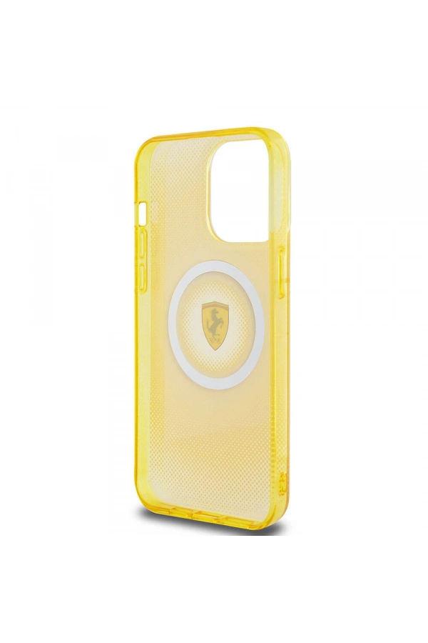 Apple iPhone 15 Pro Max Kılıf Ferrari Orjinal Lisanslı M-safe Şarj Özellikli Parçalanan Noktalar Desenli Kapak