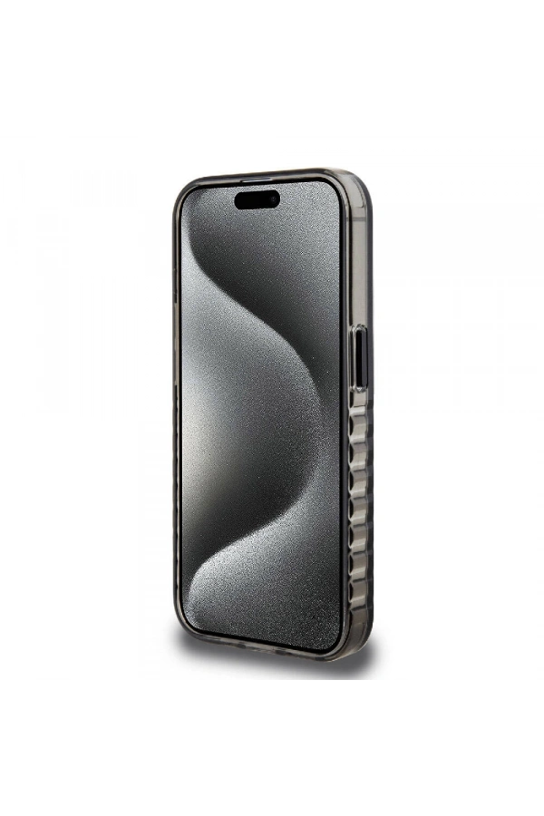 Apple iPhone 15 Pro Max Kılıf Ferrari Orjinal Lisanslı M-safe Şarj Özellikli Tırtıklı Kenar Tasarımlı Ortalanmış Logo Kapak