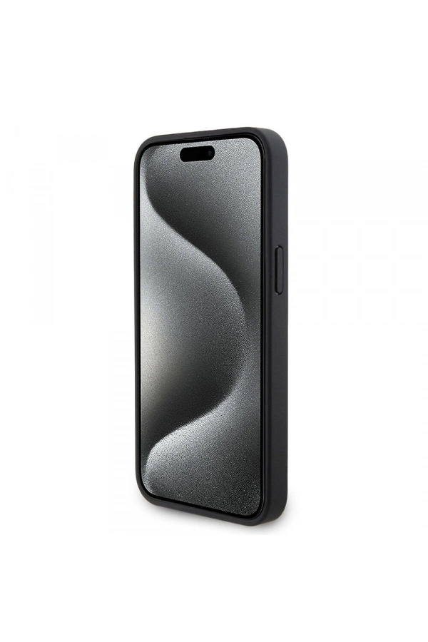 Apple iPhone 15 Pro Max Kılıf Ferrari Orjinal Lisanslı PU Delikli Arka Yüzey Metal Logolu Dikişli Büyük SF Yazılı Kapak
