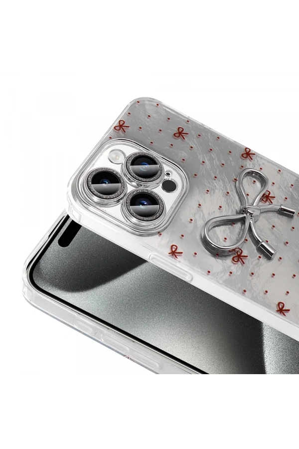 Apple iPhone 15 Pro Max Kılıf Kamera Korumalı Figürlü Zore Ponti Silikon Kapak