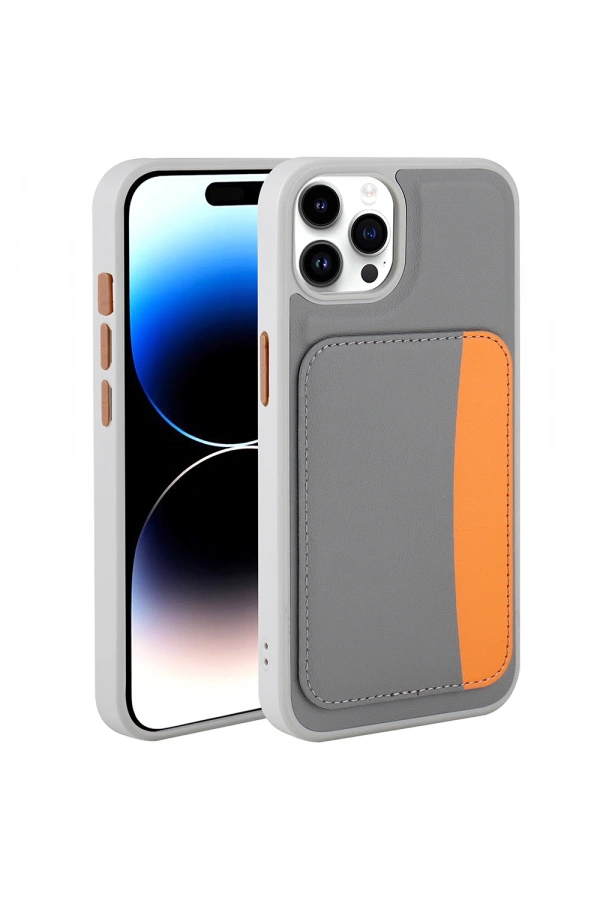 Apple iPhone 15 Pro Max Kılıf Kartlıklı Zore X-Kart Silikon Kapak