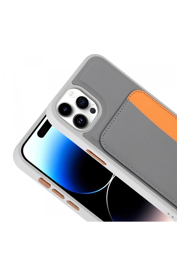 Apple iPhone 15 Pro Max Kılıf Kartlıklı Zore X-Kart Silikon Kapak