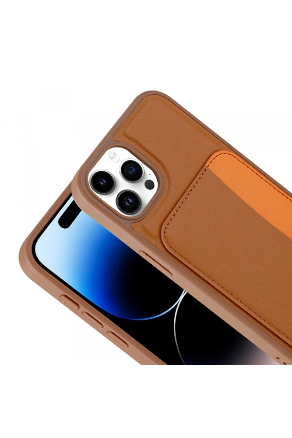 Apple iPhone 15 Pro Max Kılıf Kartlıklı Zore X-Kart Silikon Kapak
