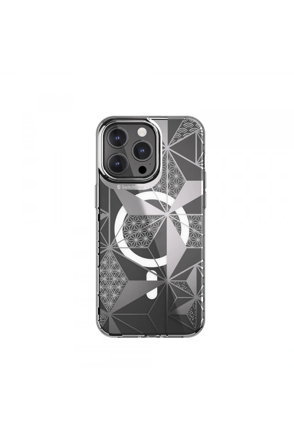 Apple iPhone 15 Pro Max Kılıf M-safe Şarj Özellikli Çift IMD Baskılı Lisanslı Switcheasy Artist-M Asanoha Kapak