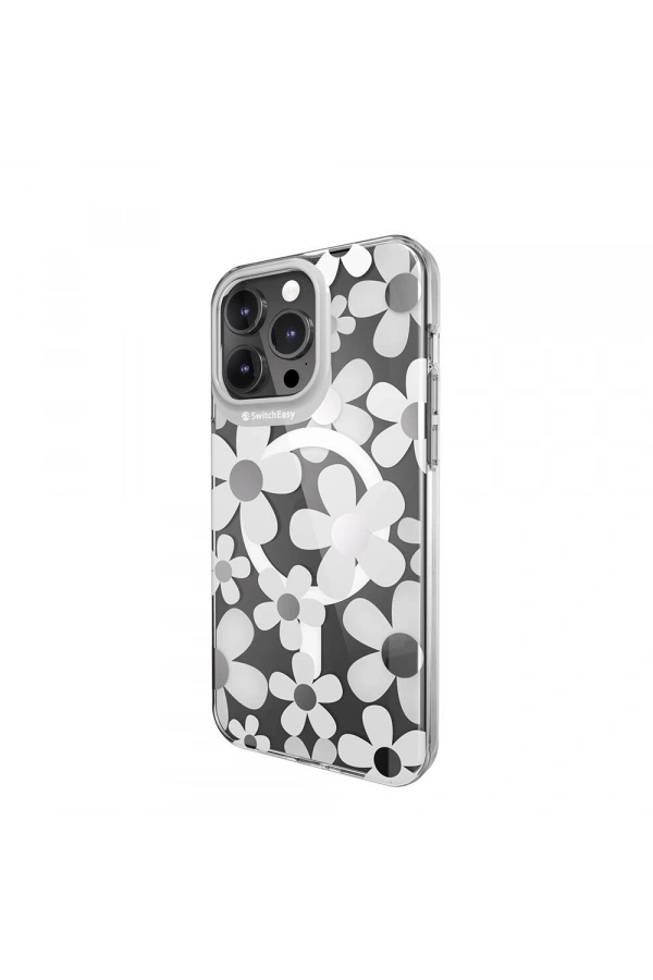 Apple iPhone 15 Pro Max Kılıf M-safe Şarj Özellikli Çift IMD Baskılı Lisanslı Switcheasy Artist-M Fleur Kapak