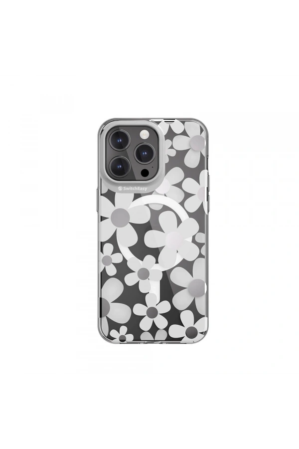Apple iPhone 15 Pro Max Kılıf M-safe Şarj Özellikli Çift IMD Baskılı Lisanslı Switcheasy Artist-M Fleur Kapak