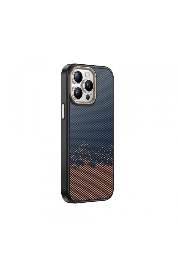 Apple iPhone 15 Pro Max Kılıf M-safe Şarj Özellikli Karbon Fiber Görünümlü Zore Antina Kapak