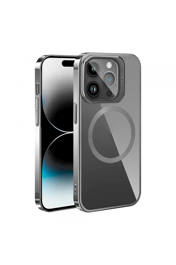 Apple iPhone 15 Pro Max Kılıf M-safe Şarj Özellikli Standlı Zore Klon Kapak