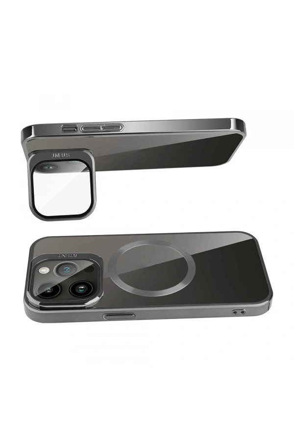 Apple iPhone 15 Pro Max Kılıf M-safe Şarj Özellikli Standlı Zore Klon Kapak