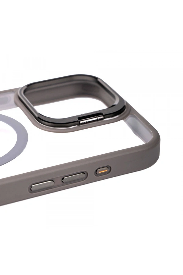 Apple iPhone 15 Pro Max Kılıf M-safe Şarj Özellikli Standlı Zore M-safe Klon Lensli Kapak