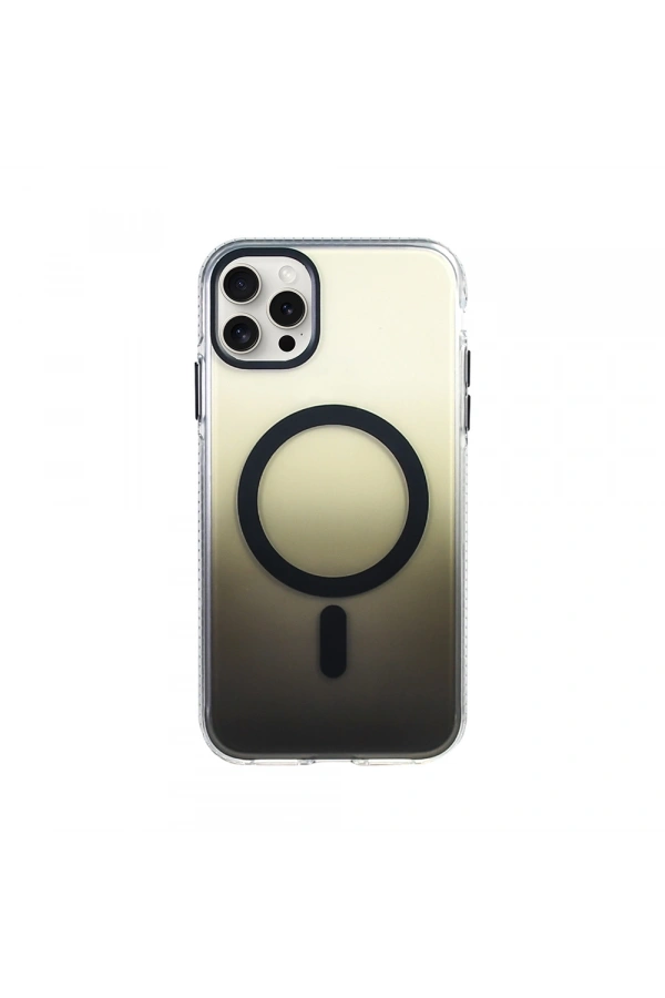 Apple iPhone 15 Pro Max Kılıf M-safe Şarj Özellikli Transparan Renk Geçişli Zore Toros Kapak