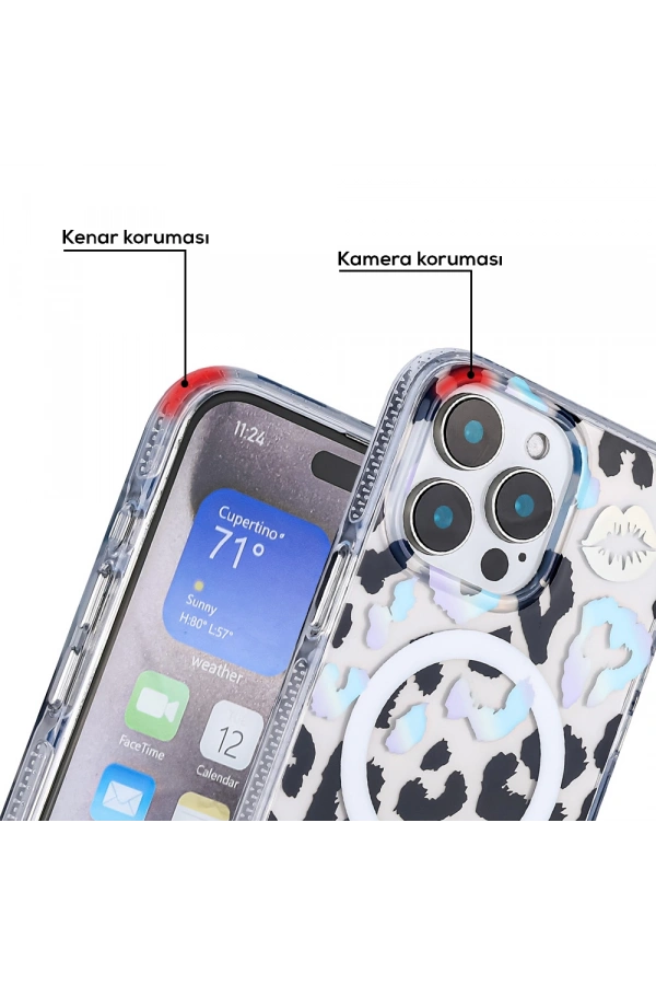 Apple iPhone 15 Pro Max Kılıf M-safe Şarj Özellikli Zore Jago Kapak