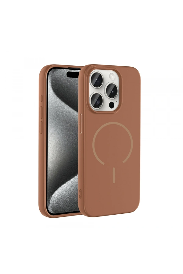 Apple iPhone 15 Pro Max Kılıf M-safe Şarj Özellikli Zore Meta Kapak