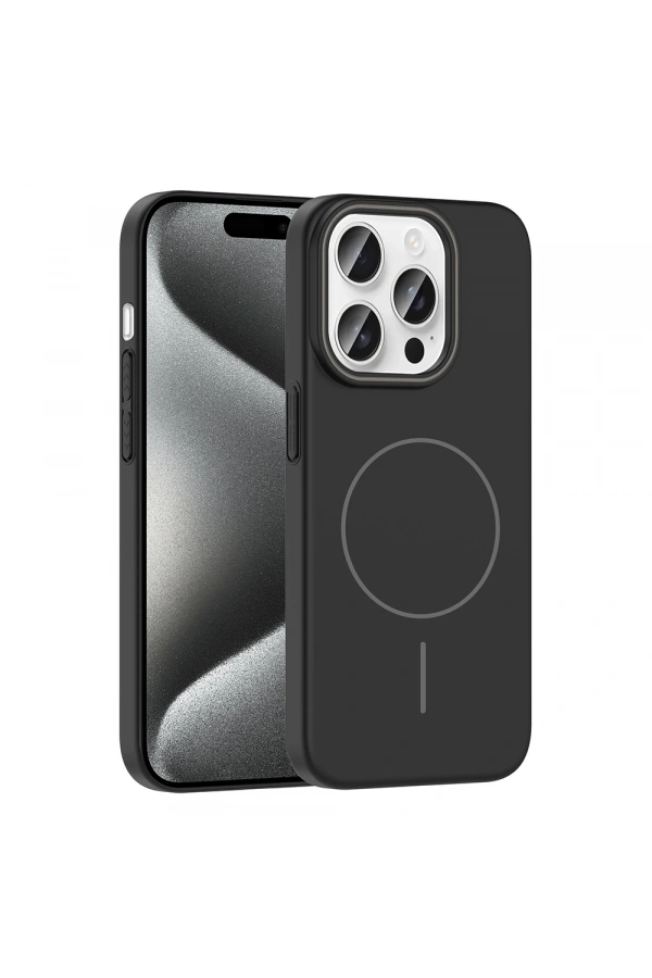 Apple iPhone 15 Pro Max Kılıf M-safe Şarj Özellikli Zore Ruby Sert Kapak