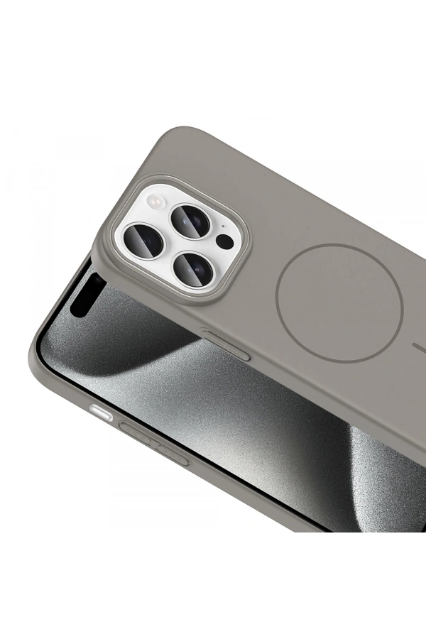 Apple iPhone 15 Pro Max Kılıf M-safe Şarj Özellikli Zore Ruby Sert Kapak