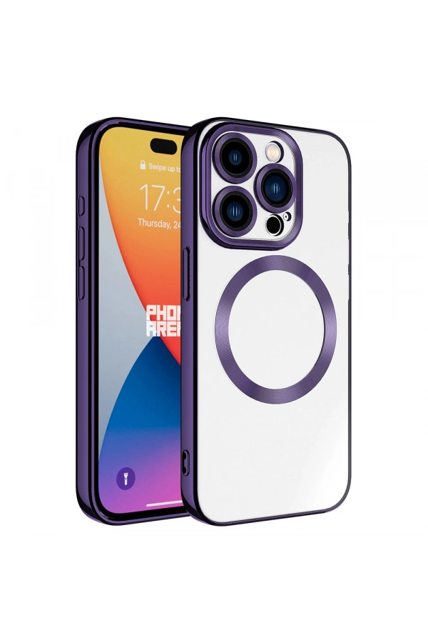 Apple iPhone 15 Pro Max Kılıf M-safe Wireless Şarj Özellikli Zore Setro Silikon