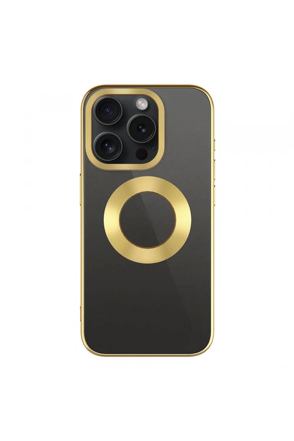 Apple iPhone 15 Pro Max Kılıf Tek Kamera Çerçeveli Logo Gösteren Zore Omega Kapak