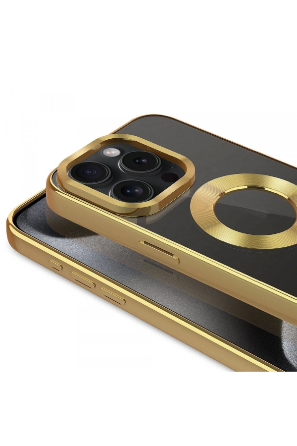 Apple iPhone 15 Pro Max Kılıf Tek Kamera Çerçeveli Logo Gösteren Zore Omega Kapak
