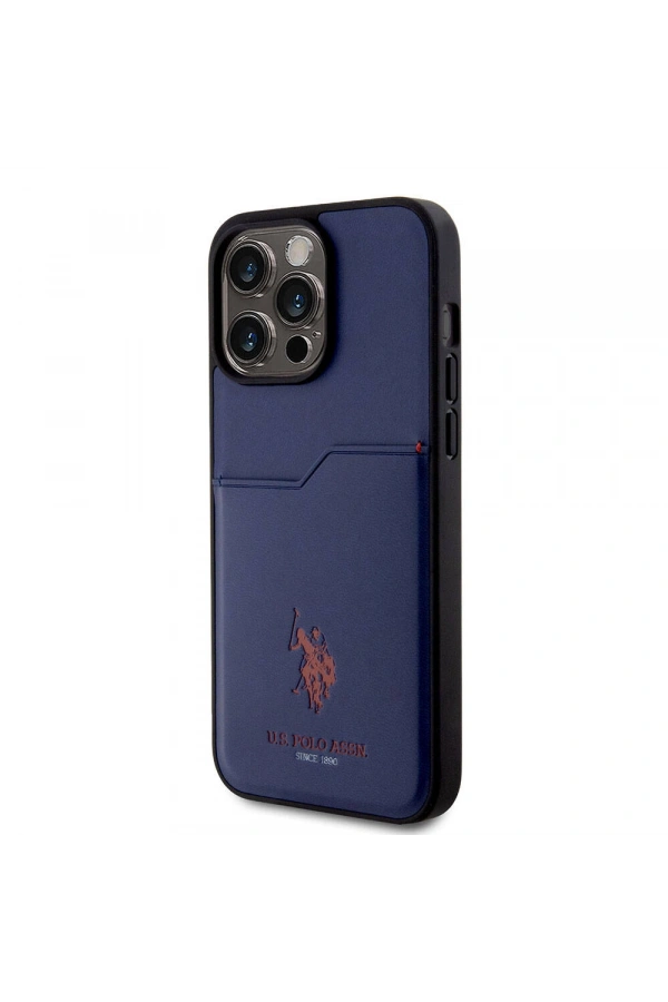 Apple iPhone 15 Pro Max Kılıf U.S. Polo Assn. Orjinal Lisanslı Baskı Logolu PU Kartlıklı Kapak