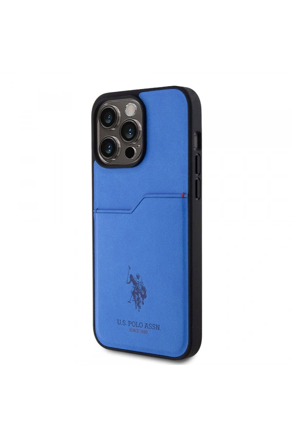 Apple iPhone 15 Pro Max Kılıf U.S. Polo Assn. Orjinal Lisanslı Baskı Logolu PU Kartlıklı Kapak