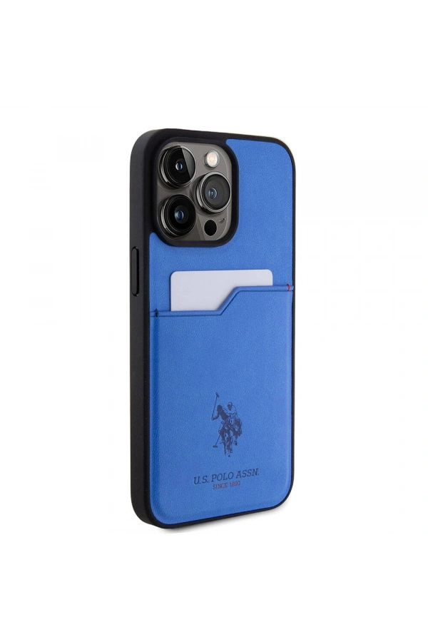 Apple iPhone 15 Pro Max Kılıf U.S. Polo Assn. Orjinal Lisanslı Baskı Logolu PU Kartlıklı Kapak