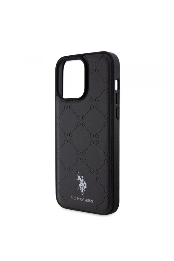 Apple iPhone 15 Pro Max Kılıf U.S. Polo Assn. Orjinal Lisanslı HS Desenli Baskı Logolu Suni Deri Kapak