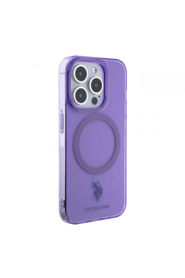 Apple iPhone 15 Pro Max Kılıf U.S. Polo Assn. Orjinal Lisanslı M-safe Şarj Özellikli Transparan Tasarım Kapak