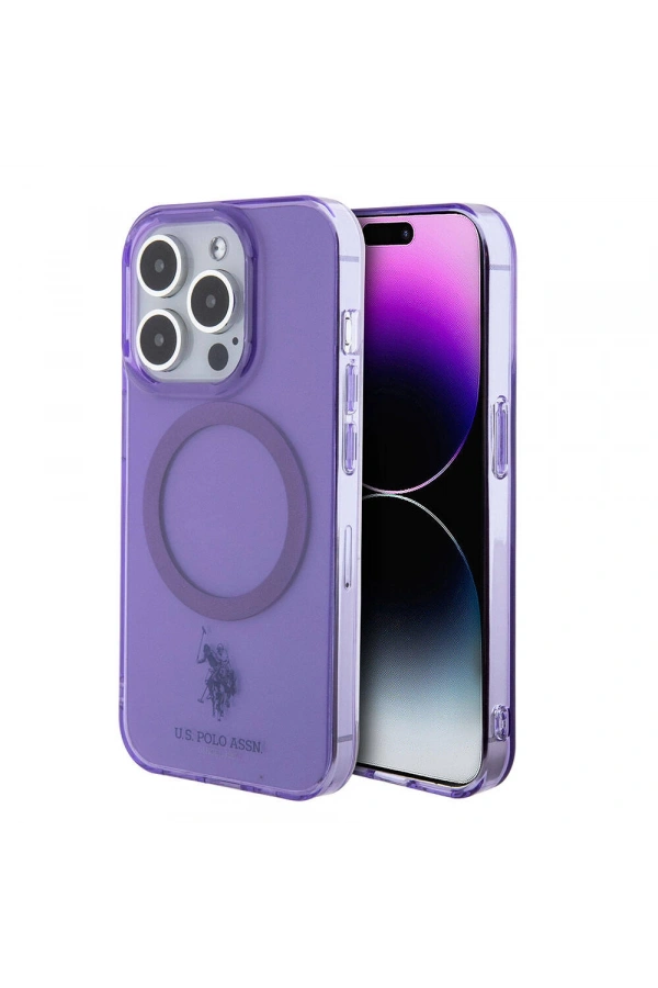 Apple iPhone 15 Pro Max Kılıf U.S. Polo Assn. Orjinal Lisanslı M-safe Şarj Özellikli Transparan Tasarım Kapak
