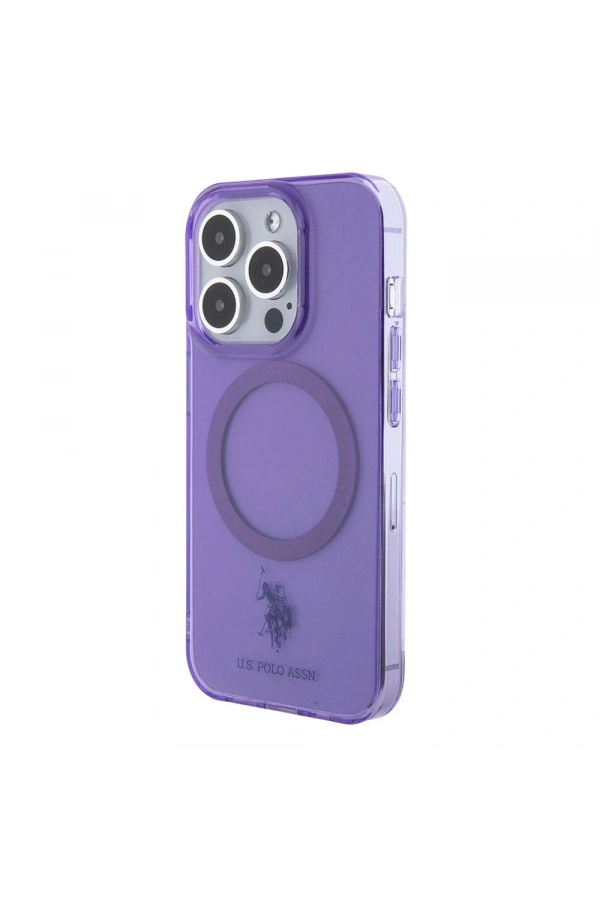Apple iPhone 15 Pro Max Kılıf U.S. Polo Assn. Orjinal Lisanslı M-safe Şarj Özellikli Transparan Tasarım Kapak