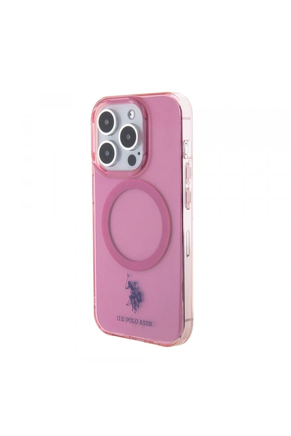 Apple iPhone 15 Pro Max Kılıf U.S. Polo Assn. Orjinal Lisanslı M-safe Şarj Özellikli Transparan Tasarım Kapak