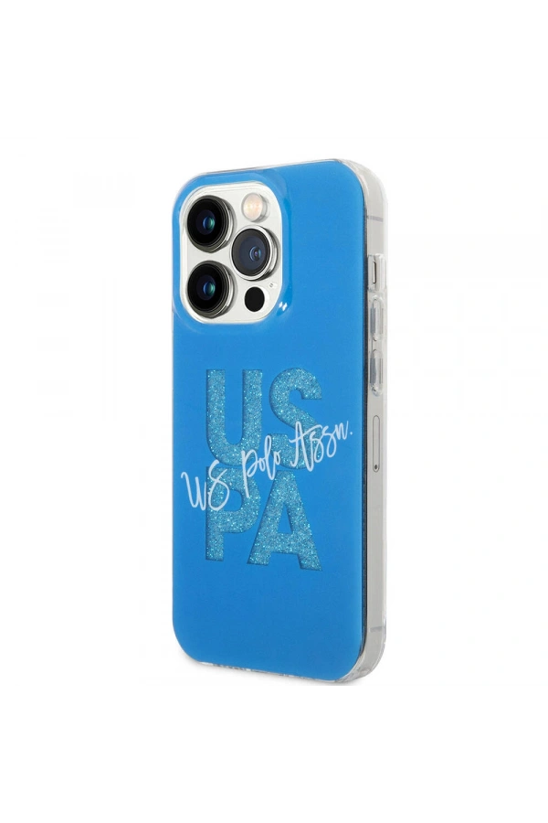 Apple iPhone 15 Pro Max Kılıf U.S. Polo Assn. Orjinal Lisanslı Simli Parlak Alfabe Tasarım Kapak