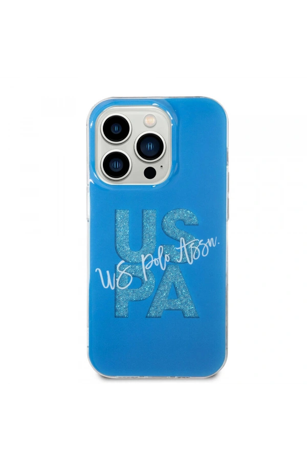 Apple iPhone 15 Pro Max Kılıf U.S. Polo Assn. Orjinal Lisanslı Simli Parlak Alfabe Tasarım Kapak