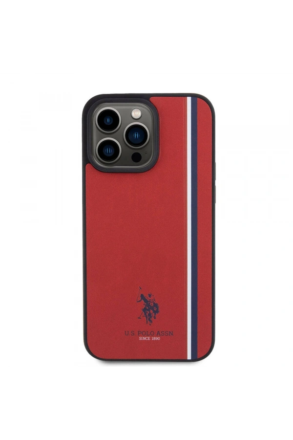 Apple iPhone 15 Pro Max Kılıf U.S. Polo Assn. Orjinal Lisanslı Üç Renk Şerit Tasarımlı Baskı Logolu Kapak