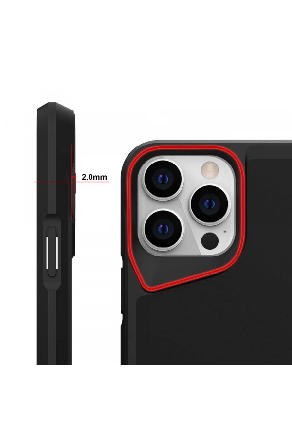 Apple iPhone 15 Pro Max Kılıf Zore Airbag Kenarlı T-Max Mat Standlı Kapak