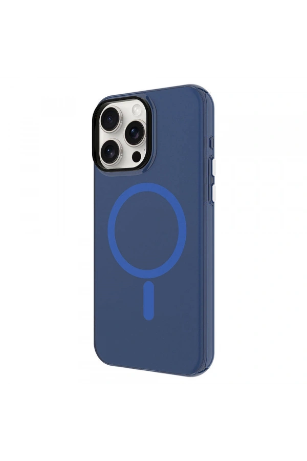 Apple iPhone 15 Pro Max Kılıf Zore M-safe Şarj Özellikli Buzlu Transparan C-Pro Sert Kapak