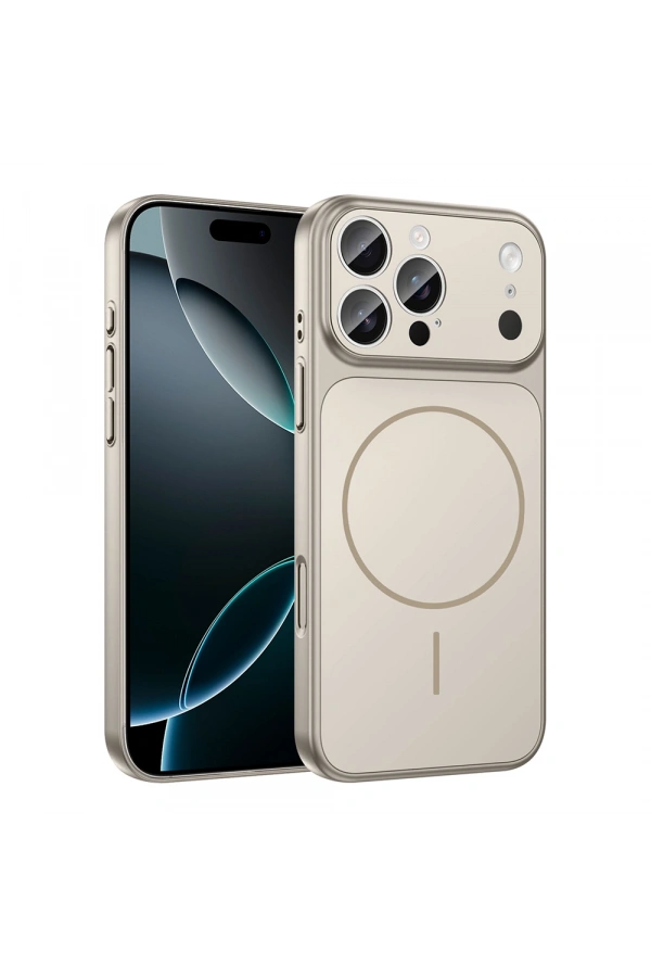 Apple iPhone 15 Pro Max Kılıf Zore M-Safe Şarj Özellikli Kamera Korumalı Formen Kapak