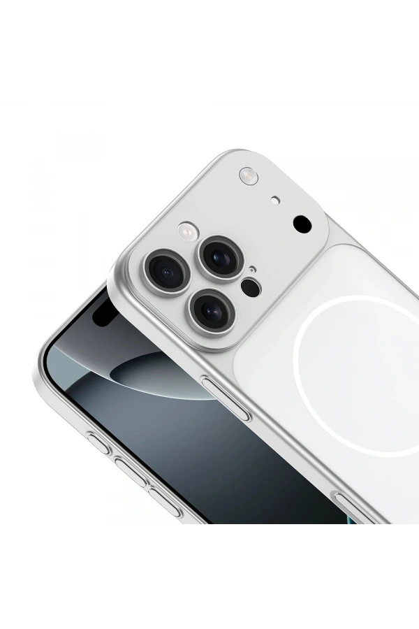 Apple iPhone 15 Pro Max Kılıf Zore M-Safe Şarj Özellikli Kamera Korumalı Spark Kapak