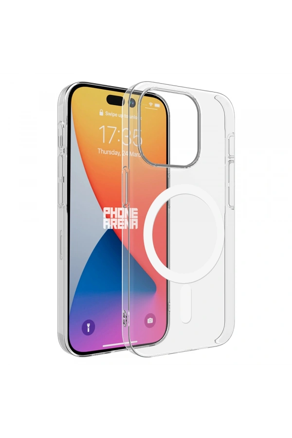 Apple iPhone 15 Pro Max Kılıf Zore M-safe Şarj Özellikli Şeffaf Tek Kamera Çerçeveli Porto Kapak