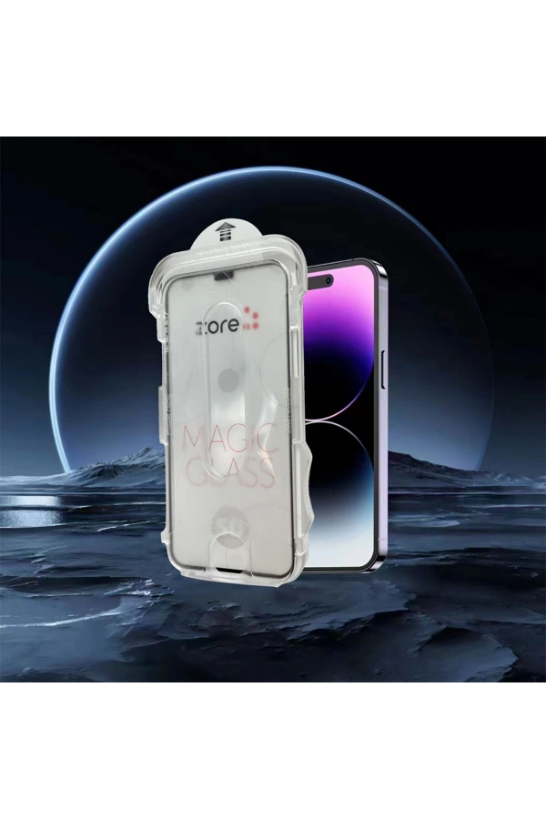 Apple iPhone 15 Pro Max Zore Kolay Uygulama Aparatlı 5D Magic Glass Cam Ekran Koruyucu