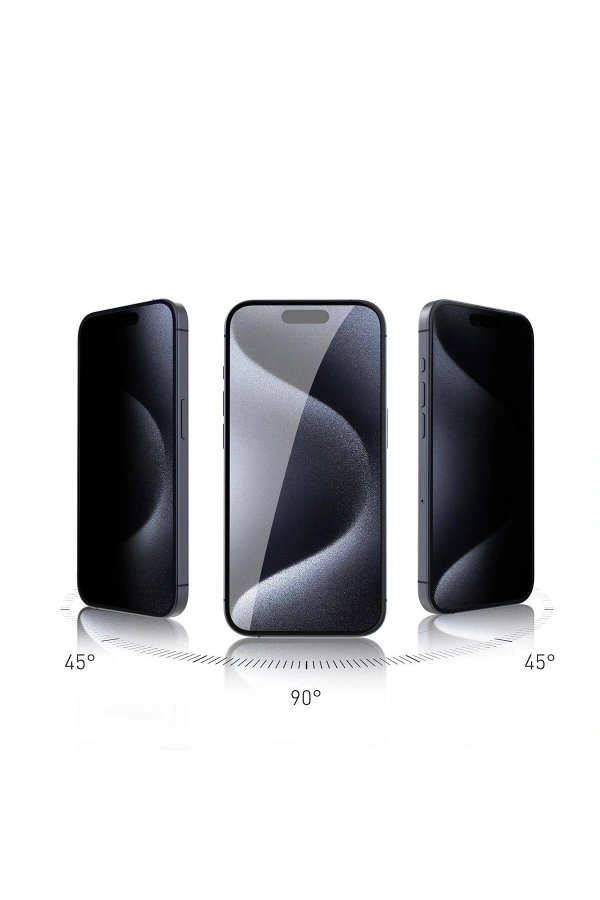 Apple iPhone 15 Pro Max Zore Rika Premium Privacy Temperli Cam Ekran Koruyucu