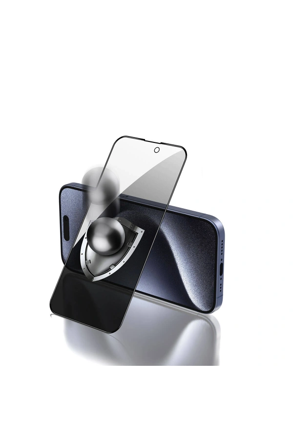 Apple iPhone 15 Pro Zore Rika Premium Privacy Temperli Cam Ekran Koruyucu