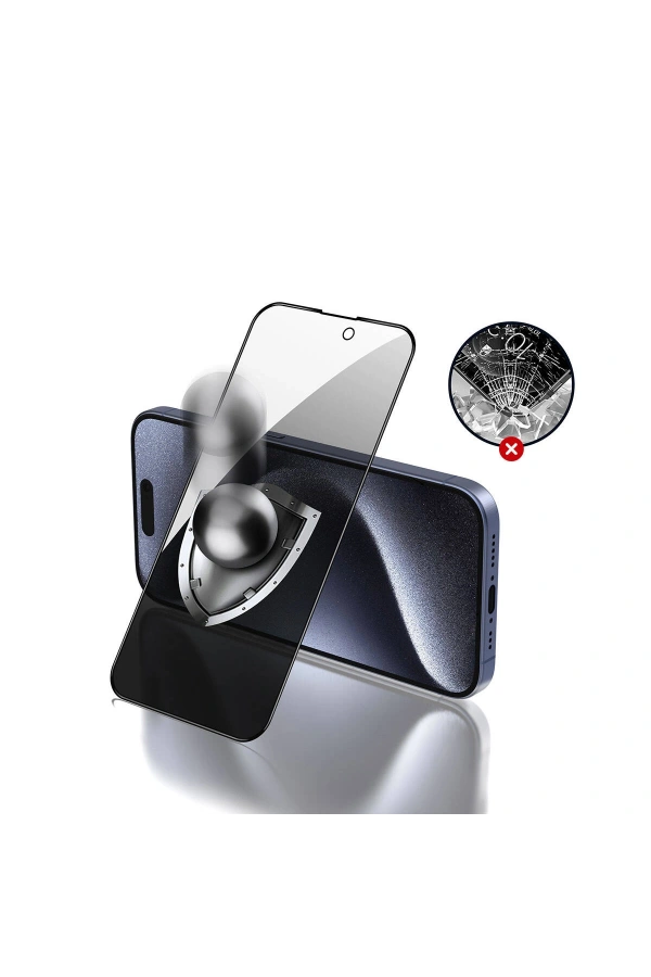 Apple iPhone 15 Zore Rika Premium Privacy Temperli Cam Ekran Koruyucu